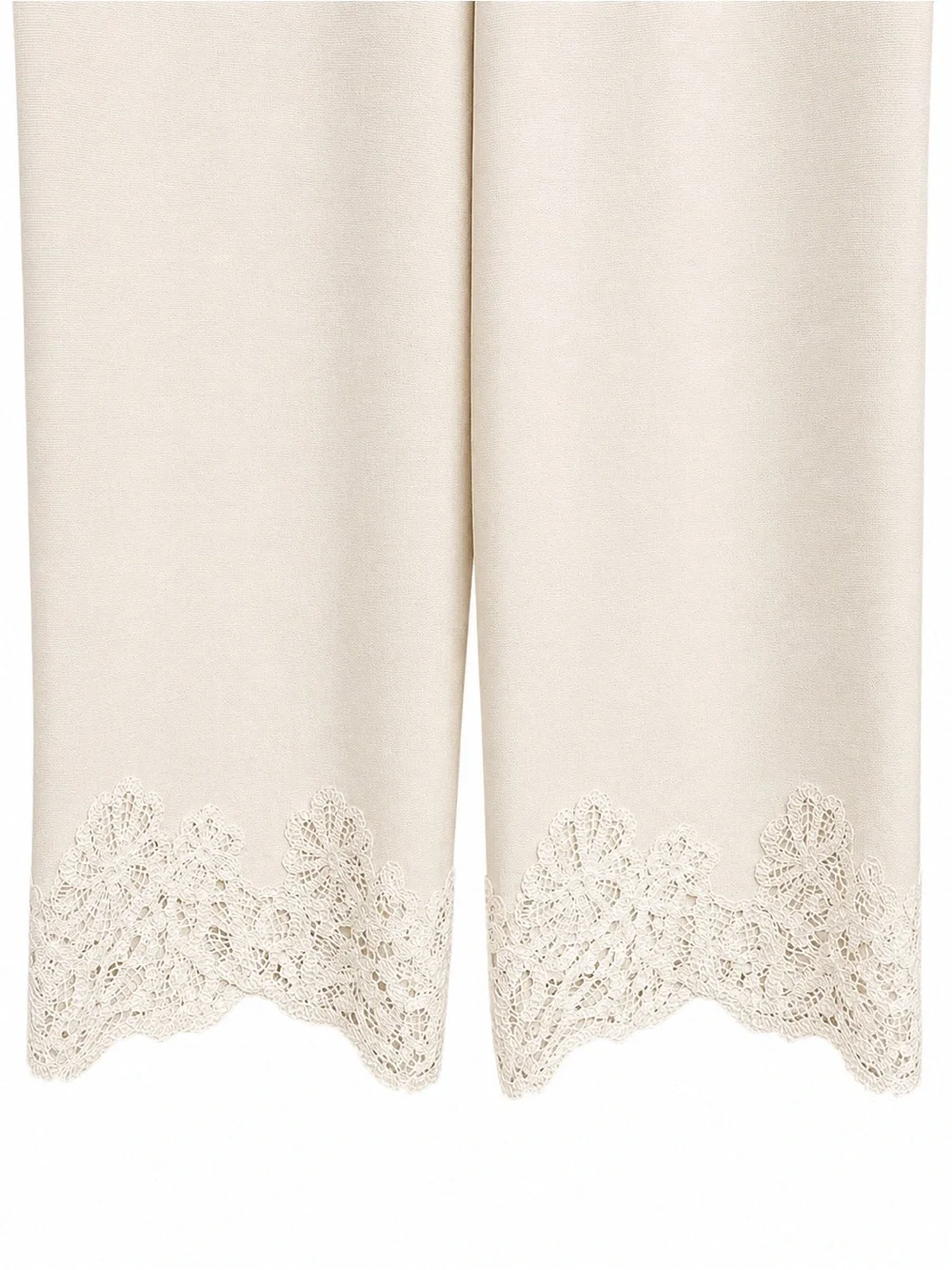NWT ZARA Wide Leg Pants Lace Trim Cotton Linen Small LIMITED EDITION Ivory